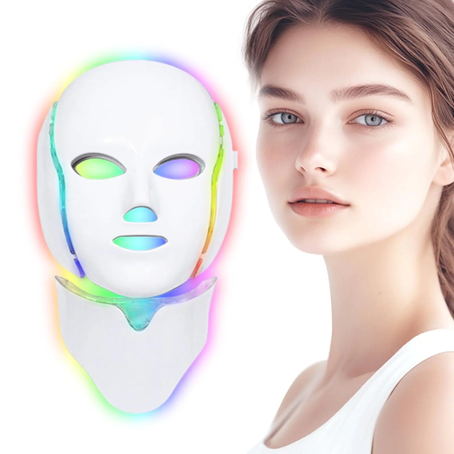 Yahi Led Face Mask Light Therapy Red Light Therapy for Face 7 Led Light Therapy Facial Skin Care Mask At Home